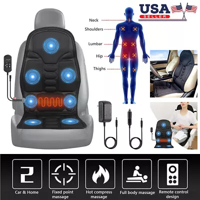 8 Mode Massage Seat Cushion With Heated Back Neck Massager Chair For Home / Car • $26.15