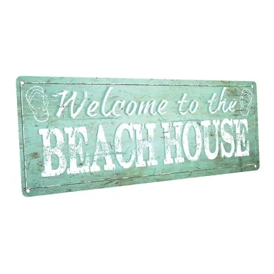 $19.99 • Buy Welcome To Our Beach House Metal Sign; Decor For Beach House Or Coastal Home