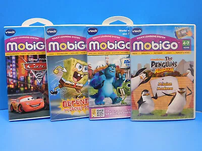 V-tech Mobigo Games Lot Cars Spongebob Monsters Univ Penguins New • $22.50