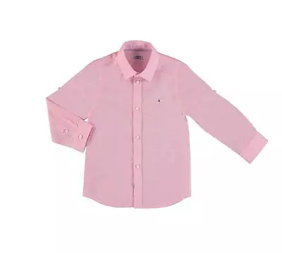 MAYORAL Cotton/Linen L/S Button Shirt - Pink - NWT Boys 8 • $16