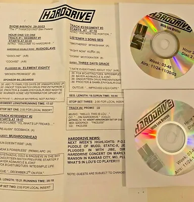 Radio Show 11/29/03 Harddrive Guests: Rob Zombiethree Days Gracemarilyn Manson • $21.99