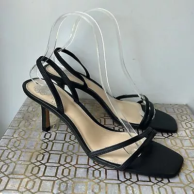 Vince Camuto Sheela Leather Square Toe Strappy Slingback Heels Women's Size 9 • $35