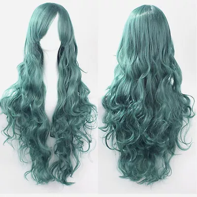 New Woman 80cm Long Curly Wigs Fashion Cosplay Costume Anime Hair Wavy Full Wigs • $14.99