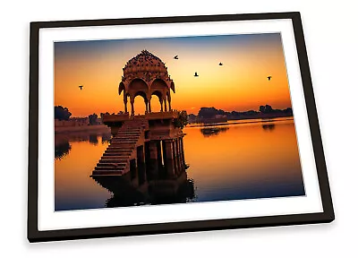 Jaisalmer Gadi Sagar Lake Orange FRAMED ART PRINT Picture Poster Artwork • £21.99