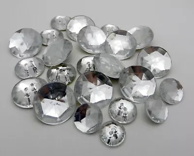 Lot VTG Sew On Shank Flat Bright Crystal Crafts Decoration Rhinestone Buttons  • $14.95