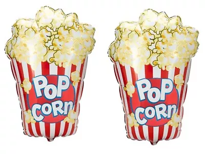 XL 38  Popcorn Mylar Foil Balloon Movie Night Circus Birthday Party Lot Of 2 • $12.99