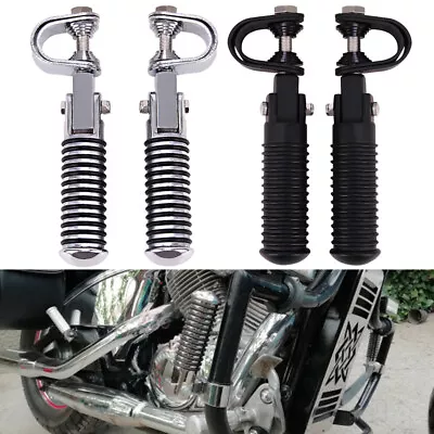 Universal Motorcycle U-Clamp Foot Pegs Rests 1 ~1-1/4  Highway Engine Crash Bar • $25.85