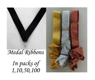 Glitter Medal Lanyard Ribbons With Clip Woven In Packs Of 11050100 Dance • £6.25