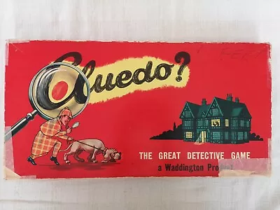 Cluedo The Great Detective Game 1949 Waddingtons 1st Edition Bloodhound Vintage. • £20