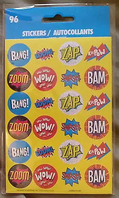 $5.99 • Buy BANG ZAP BOOM Sticker Lot - 4 (96-count) Pks - NIP - Close Comic Bags W/ These!