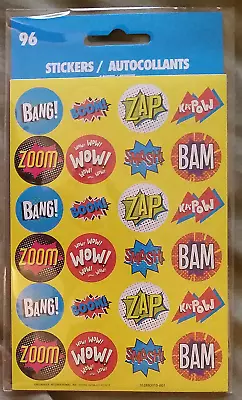 $5.99 • Buy BANG ZAP BOOM Sticker Lot - 4 (96-count) Pks - NIP - Close Comic Bags W/ These!