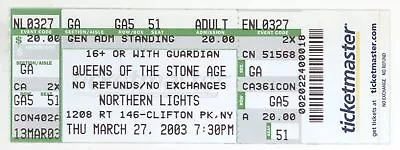 Queens Of The Stone AgeS 3/27/03 Clifton Park NY Concert Rare Ticket! QOTSA • $3.99