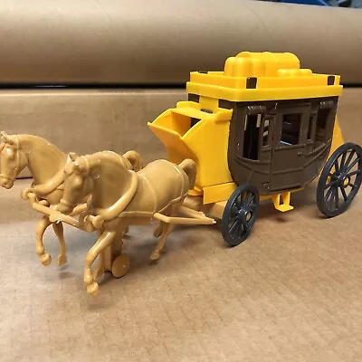 Vintage Stage Coach With 2 Horses Cowboy Kids Toy • $15