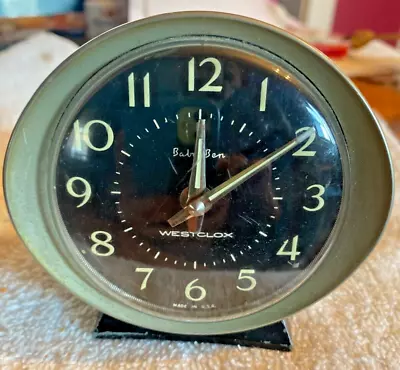 VINTAGE MID-CENTURY WESTCLOX BABY BEN Alarm Works Clock Doesn't Run. • $15