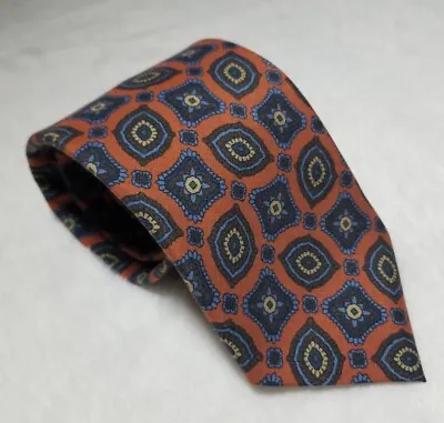 Orange Geometric Ancient Madder Silk Tie (Handmade In Italy) • $100