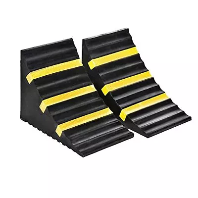 Ry 2 Pack Heavy Duty Extra Large Rubber Wheel Chocks 10  L X 6  W X 7.3  H With  • $42.56