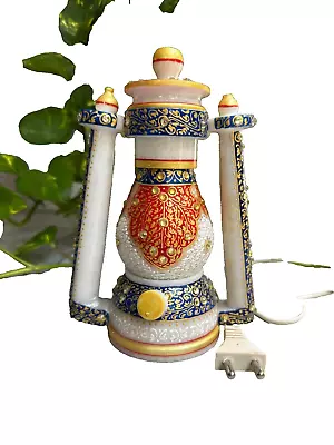 Indian Marble Lamp Decorative Rajasthani Hand Painted  • $39.99