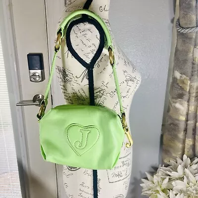 Juicy Couture Love P&G Y2K Mint Lime Green Brass Charmed Leather Barrel Purse • $185