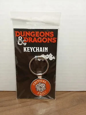 Dungeons & Dragons Critical Fail! Dice Keychain/Keyring NIP • $4.99