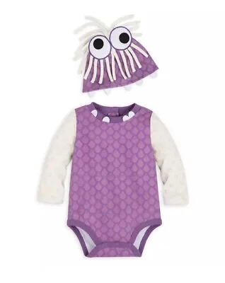 NWT Disney Store Monster’s Inc BOO Bodysuit Costume Baby Hat • $49