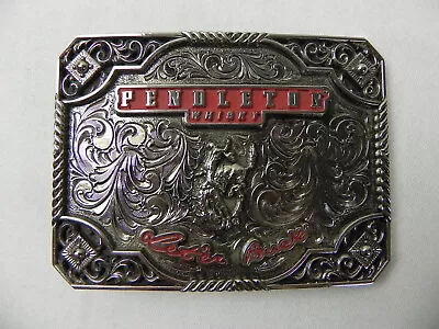 2019 Pendleton Whisky Belt Buckle Let'er Buck Montana Silversmiths--LOWEST PRICE • $16.95