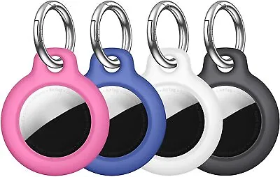 4 Pack Case For Apple AirTags Key Finder Mini AirTags Tracker Keyring 4 Colors • £5.99