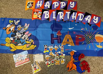 Mickey Mouse Birthday Party Supplies Banner Balloons Cake Decor • $6.99