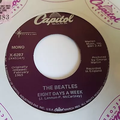 Beatles - Eight Days A Week -  7  Vinyl Single  US 1988 Mono Press NM Jukebox • £29.99