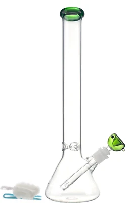 $37.99 • Buy 16in Heavy Thick Glass Bong Heavy Bong Clear Hookah Water Pipe 14mm Green Bowl