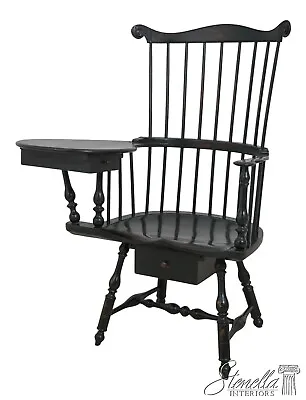 L61320EC: DR DIMES Windsor Style Desk Writing Arm High Back Chair • $1595