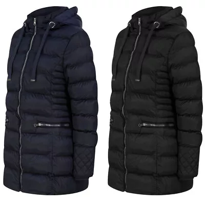 Tokyo Laundry Womens Puffer Jacket Longline Quilted Padded Hooded Coat Long Warm • £43.99