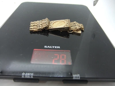 £1250 • Buy 9ct Ladies 7 X Bar Gate Bracelet.  With Full Sovereign Total Approx 28g