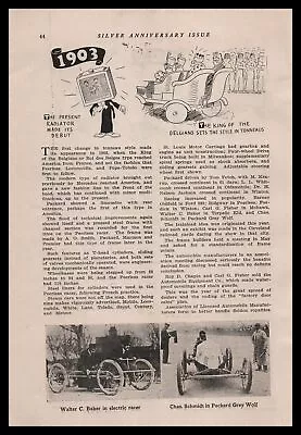 1924 Walter C. Baker Electric Racer Packard Grey Wolf 1903 Car Photos Print Ad • $19.95