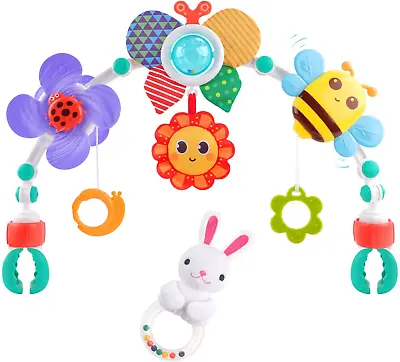 Aila Baby Pram Toys Baby Arch Pram Play Toys With Rabbit Rattle Foldable Pram • £21.25