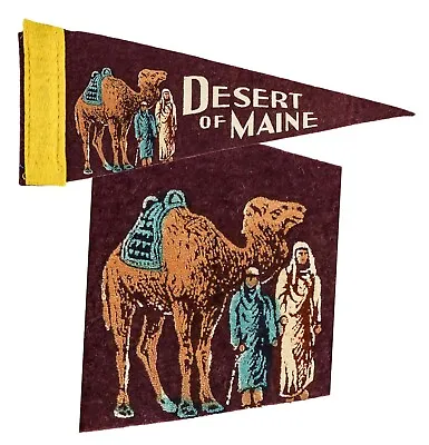 Vintage Souvenir Pennant ⭐ DESERT OF MAINE ⭐ Freeport Maine Tourist Attraction • $15