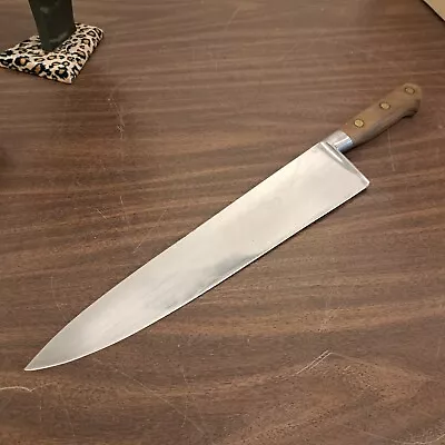$149.95 • Buy Vtg PROFESSIONAL SABATIER 12  Blade Chef's Knife France Stainless Wood Handle 