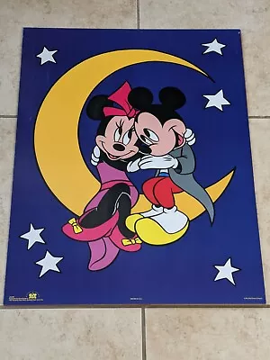 Disney Mickey Minnie Mouse Swinging On Moon Poster 28  X 22  Vintage Love OSP • $24.99
