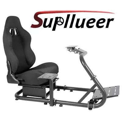 Supllueer Racing Simulation Cockpit With Black Seat Fits For Logitech G29 G920 • £299.99