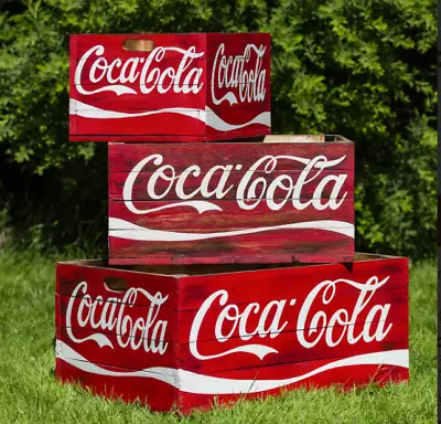 Coca Cola With Painted Sides Wooden CrateVintage Reproduction • £23.95