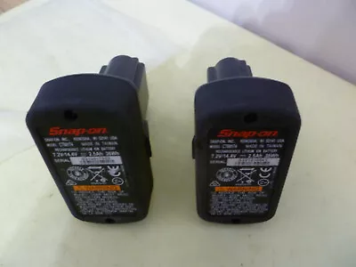 2 X Snap-on Tools 7.2v /  14.4v Lithium Batteries With Good Charge Model CTB8174 • £80