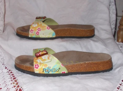 £24.99 • Buy Birkenstock Papillio Blue Pink Green Floral Slide Sandals Sz 39 5.5 6