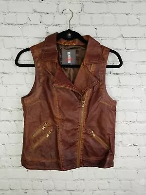 $24.99 • Buy Buffalo Moto VEST Small Womens Ormand Vegan Leather Cognac Brown