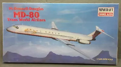 New MiniCraft TWA McDonnell-Douglas MD-80 Model Airplane Kit 1/144 Scale #14452 • $32.95