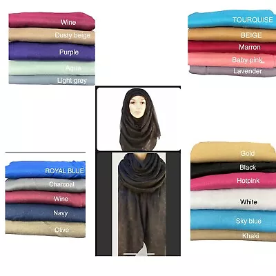 Glitter Sparkle Shimmer Style Hijab Maxi Scarf Plain Colours Viscose Shiney  • £4.49