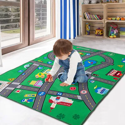 Interactive Kids Children's Rugs Town Road Map City Rug Play Village Mat 80x120 • £8.99