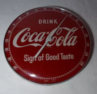 Rare Vintage 1950's Drink Coca Cola Sign Of Good Taste Thermometer 495 A Read!!! • $99