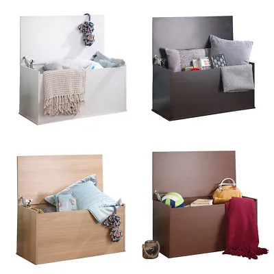 £45.99 • Buy Ottoman Storage Trunk Toy Chest Bedding Or Blanket Box Compact Wooden Panama