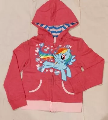 My Little Pony Hoodie Zipper Sweatshirt Girls Small XS 4/5 Pink • $26