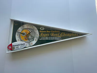 Green Bay Packers Pennant Clock Vintage NEW • $59.95