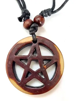 Unisex Mens Womens Resin  Pentagram Star Symbol Pendant Necklace Jewelry Rope • $8.88